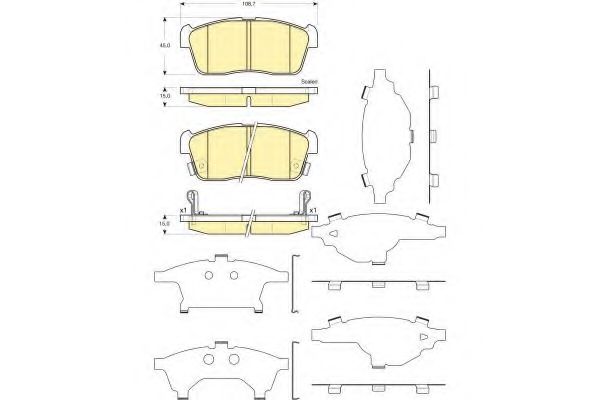 Комплект тормозных колодок, дисковый тормоз GIRLING 6133599