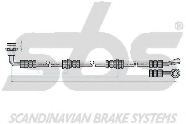 Тормозной шланг EURODEAL AUTOPARTS 50951
