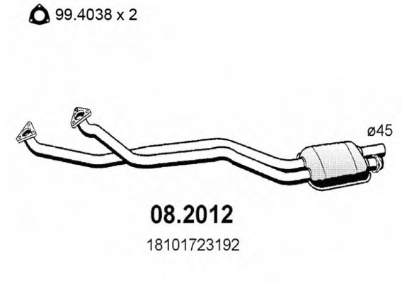 Предглушитель выхлопных газов ASSO 08.2012