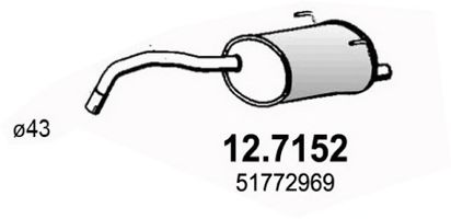 Глушитель выхлопных газов конечный ASSO 12.7152