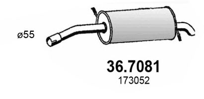 Глушитель выхлопных газов конечный ASSO 36.7081