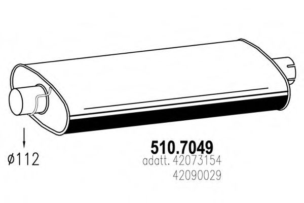 Средний / конечный глушитель ОГ ASSO 510.7049