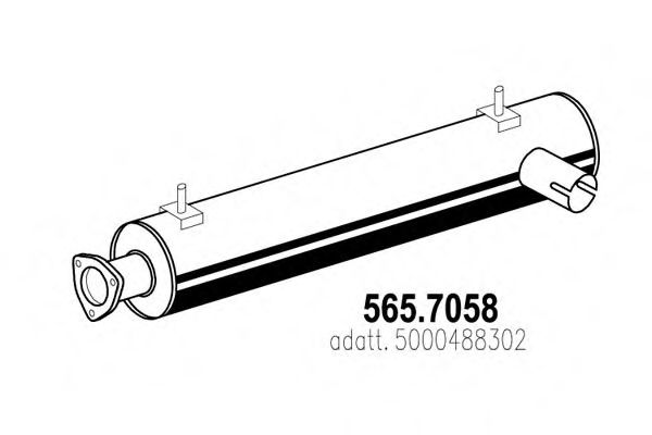 Средний / конечный глушитель ОГ ASSO 565.7058