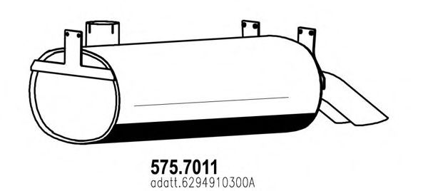 Средний / конечный глушитель ОГ ASSO 575.7011