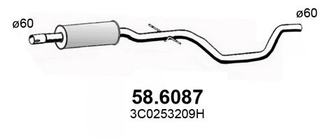 Средний глушитель выхлопных газов ASSO 58.6087