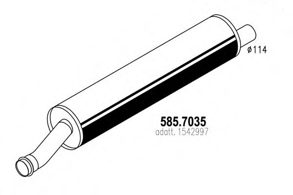 Средний / конечный глушитель ОГ ASSO 585.7035