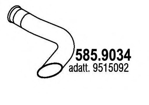 Труба выхлопного газа ASSO 585.9034