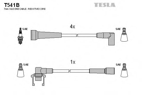 Комплект проводов зажигания TESLA T541B