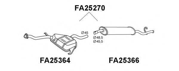 Глушитель выхлопных газов конечный VENEPORTE FA25270
