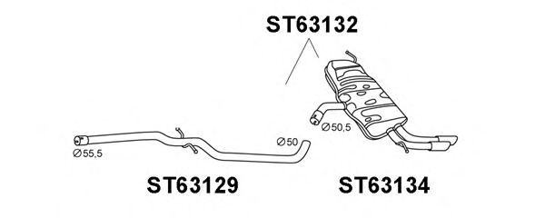 Глушитель выхлопных газов конечный VENEPORTE ST63132