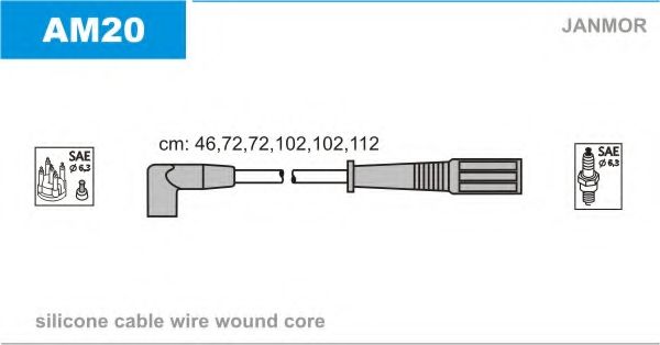 Комплект проводов зажигания JANMOR AM20