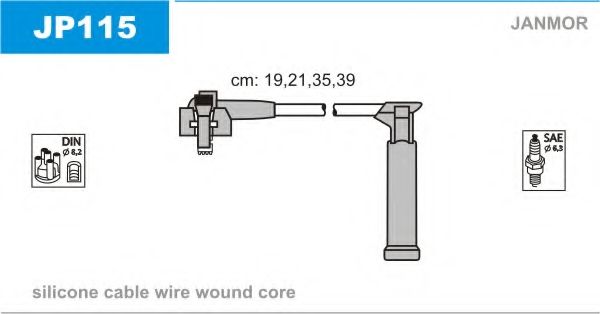 Комплект проводов зажигания JANMOR JP115