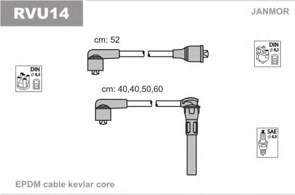 Комплект проводов зажигания JANMOR RVU14