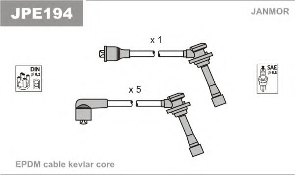 Комплект проводов зажигания JANMOR JPE194