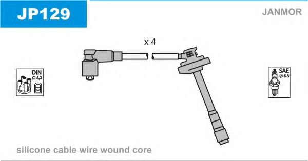 Комплект проводов зажигания JANMOR JP129