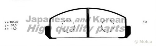 Комплект тормозных колодок, дисковый тормоз ASHUKI M042-01