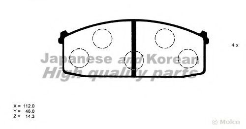 Комплект тормозных колодок, дисковый тормоз ASHUKI N009-05