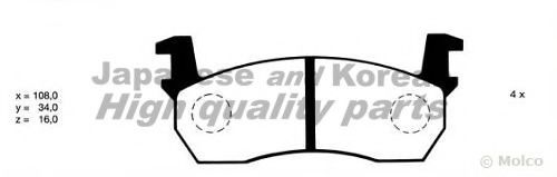 Комплект тормозных колодок, дисковый тормоз ASHUKI N009-08