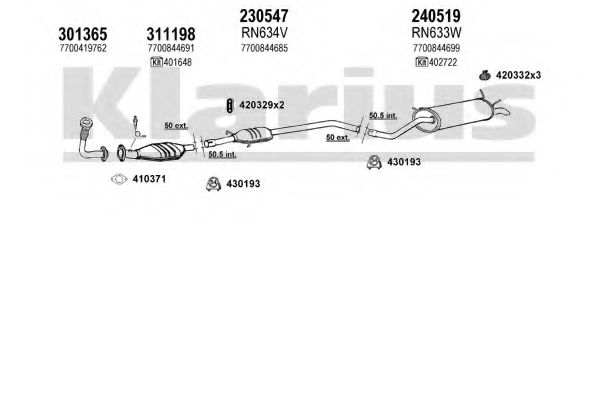 Система выпуска ОГ KLARIUS 720654E