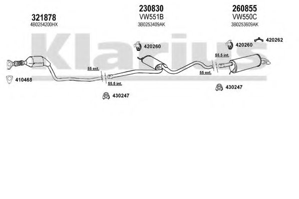 Система выпуска ОГ KLARIUS 931201E