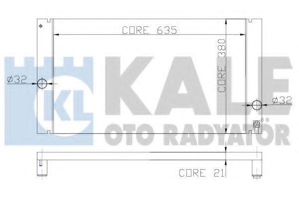 Радиатор, охлаждение двигателя KALE OTO RADYATÖR 352800