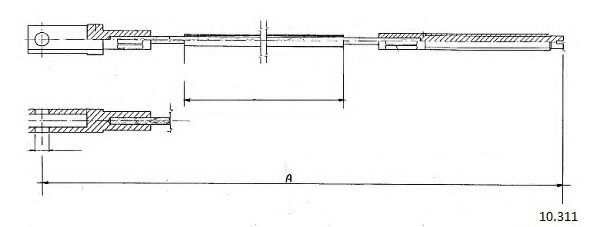 Трос, управление сцеплением CABOR 10311