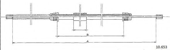 Трос, стояночная тормозная система CABOR 10.653