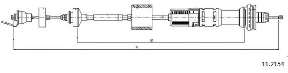 Трос, управление сцеплением CABOR 112154