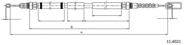 Трос, стояночная тормозная система CABOR 11.6021