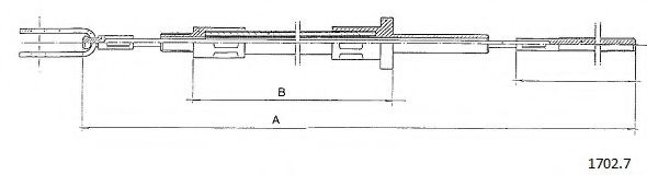Трос, управление сцеплением CABOR 17027