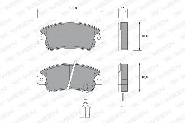Комплект тормозных колодок, дисковый тормоз WEEN 151-1500