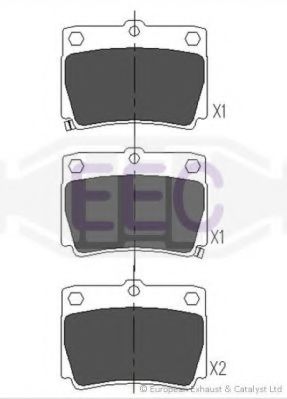 Комплект тормозных колодок, дисковый тормоз EEC BRP1172