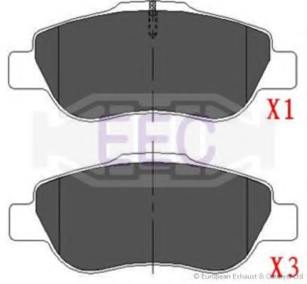 Комплект тормозных колодок, дисковый тормоз EEC BRP1413