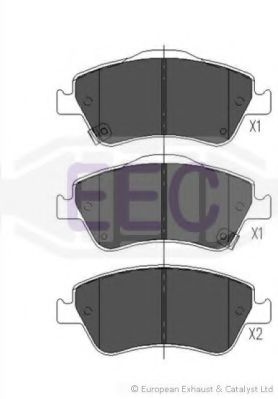 Комплект тормозных колодок, дисковый тормоз EEC BRP1641