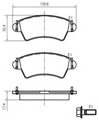 Комплект тормозных колодок, дисковый тормоз VEMA K621400