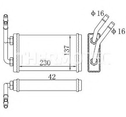 Теплообменник, отопление салона THERMOTEC D6G010TT