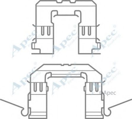 Комплектующие, тормозные колодки APEC braking KIT1079