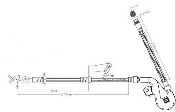 Тормозной шланг MOTAQUIP LVBH1602