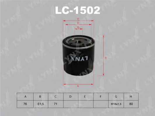 Масляный фильтр LYNXauto LC-1502