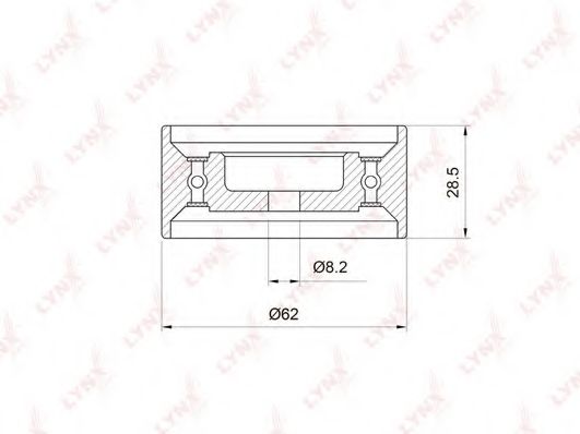 Натяжной ролик, ремень ГРМ LYNXauto PB-1060