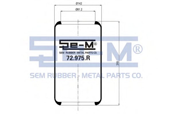 Кожух пневматической рессоры SEM LASTIK 72.975.R