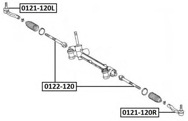 Наконечник поперечной рулевой тяги ASVA 0121-120R