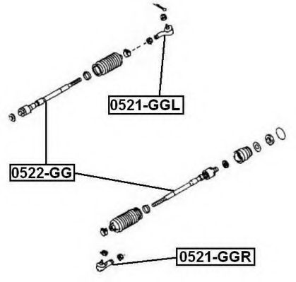 Наконечник поперечной рулевой тяги ASVA 0521-GGR