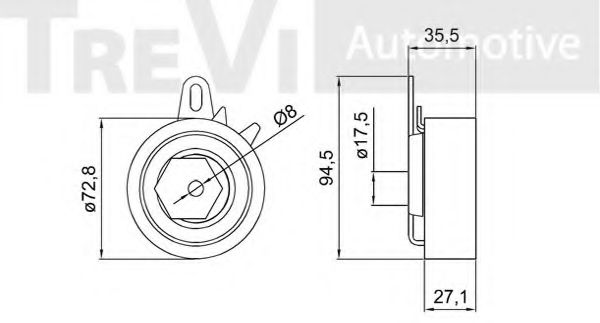 Натяжной ролик, ремень ГРМ BERTOLOTTI 57535