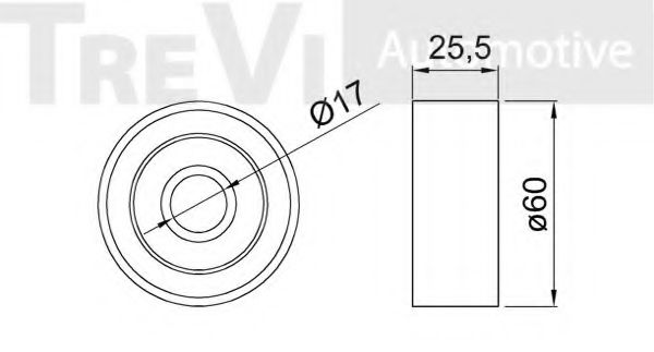 Паразитный / ведущий ролик, поликлиновой ремень TREVI AUTOMOTIVE TA1168