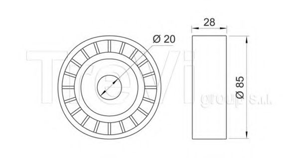 Паразитный / ведущий ролик, поликлиновой ремень TREVI AUTOMOTIVE TA1250