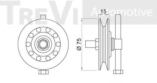 Паразитный / ведущий ролик, поликлиновой ремень TREVI AUTOMOTIVE T2010