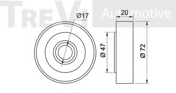 Паразитный / ведущий ролик, поликлиновой ремень TREVI AUTOMOTIVE T1994