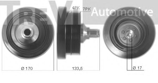 Ременный шкив, коленчатый вал TREVI AUTOMOTIVE PC1277