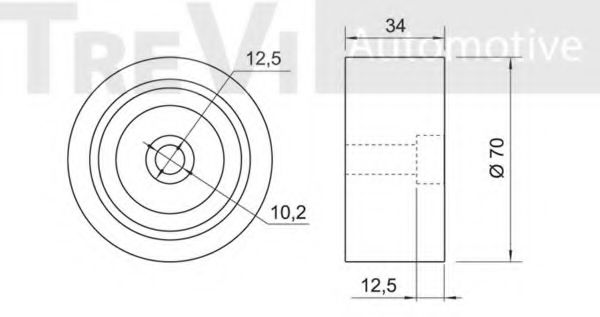 Паразитный / Ведущий ролик, зубчатый ремень TREVI AUTOMOTIVE F236501